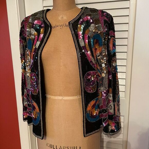 JUDITH ANN | vintage sequin bolero jacket S - Picture 9 of 10